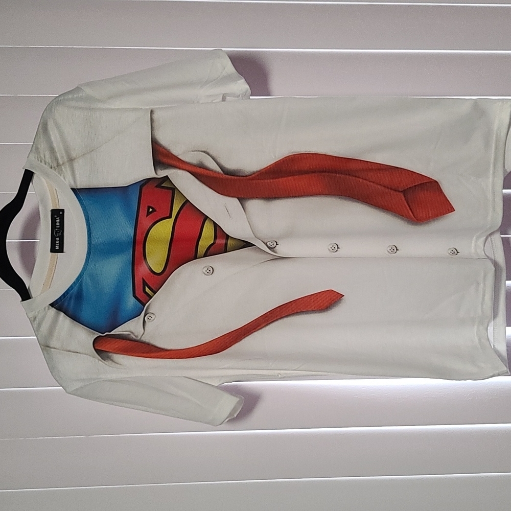 Super Hero Print  Tee Shirt O Neck Short Sleeve